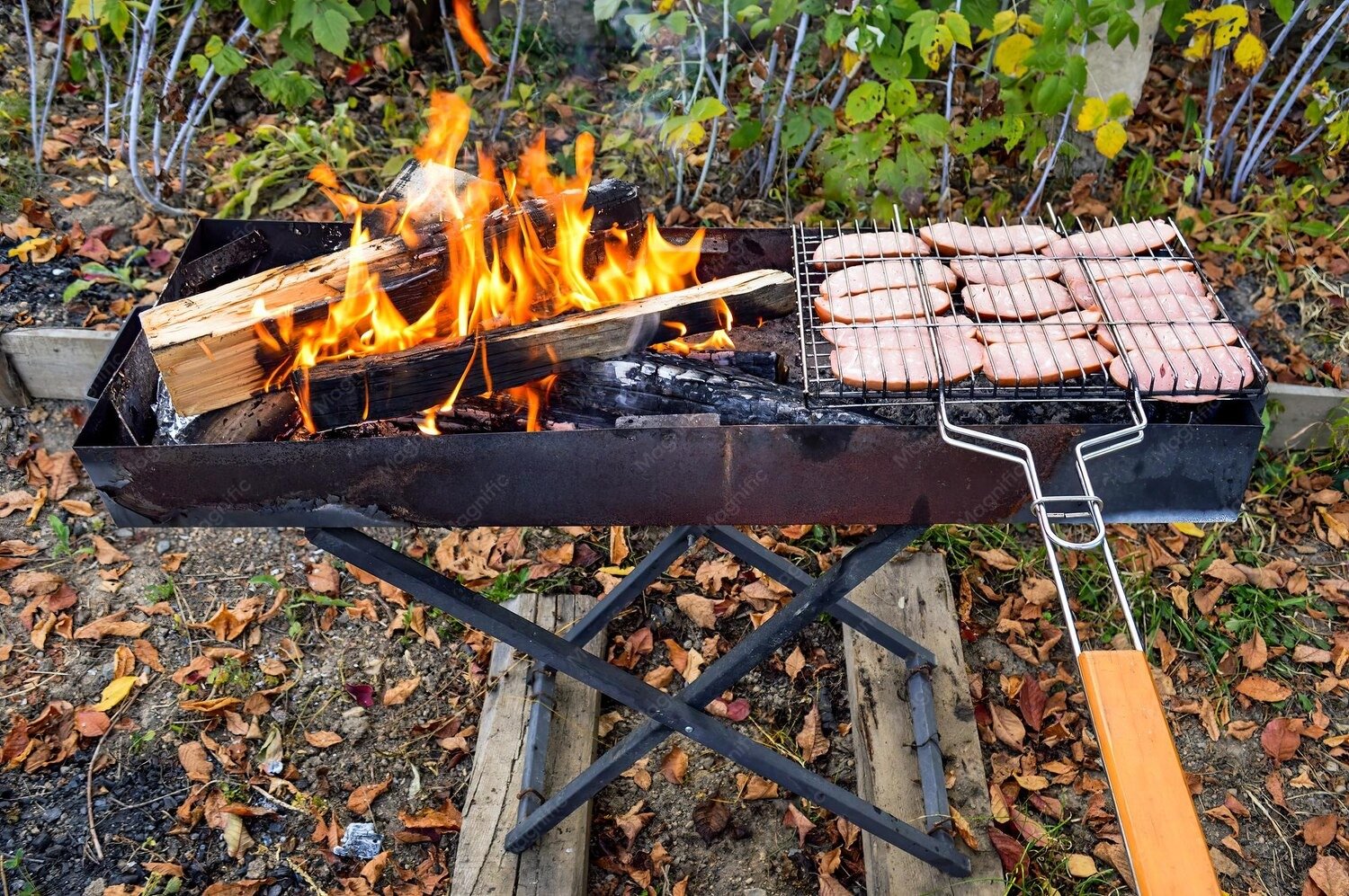 Wood braai grills